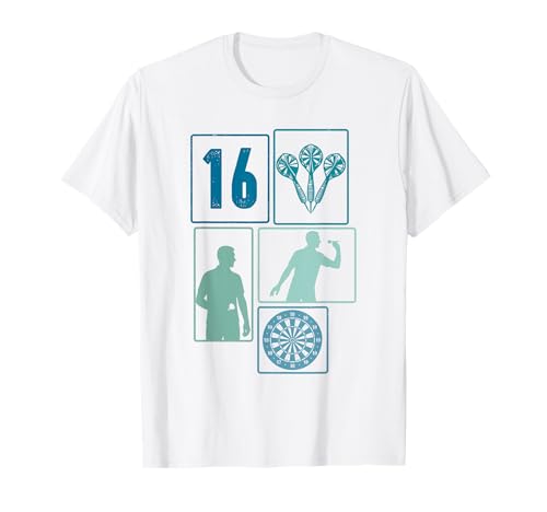 16. Geburtstag Dart 16 Jahre Jungs Retro Darts Spieler T-Shirt von Retro Geburtstag Dart Jungs Männer Geschenk