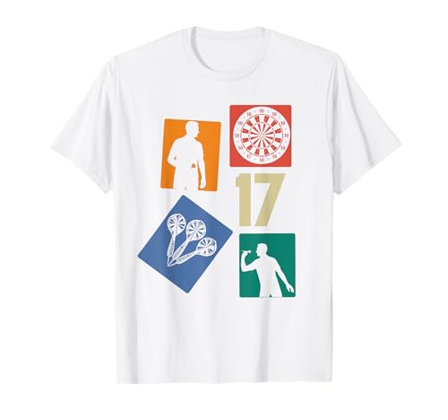 17. Geburtstag Dart 17 Jahre Jungs Retro Darts Spieler T-Shirt von Retro Geburtstag Dart Jungs Männer Geschenk
