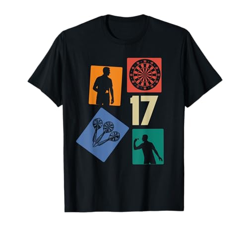17. Geburtstag Dart 17 Jahre Jungs Retro Darts Spieler T-Shirt von Retro Geburtstag Dart Jungs Männer Geschenk