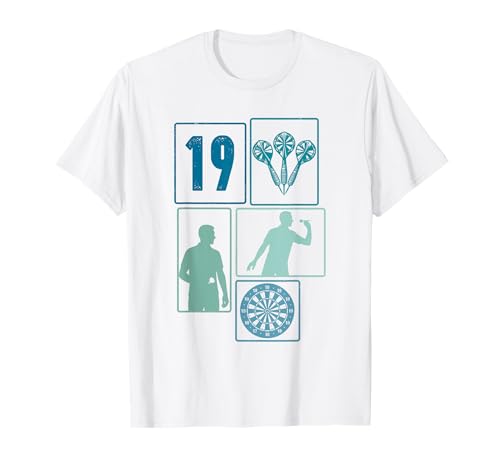 19. Geburtstag Dart 19 Jahre Männer Retro Darts Spieler T-Shirt von Retro Geburtstag Dart Jungs Männer Geschenk