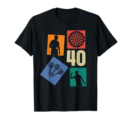 40. Geburtstag Dart 40 Jahre Männer Retro Darts Spieler T-Shirt von Retro Geburtstag Dart Jungs Männer Geschenk