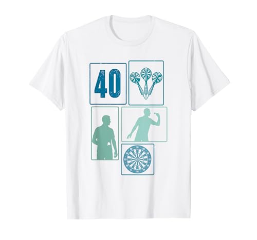 40. Geburtstag Dart 40 Jahre Männer Retro Darts Spieler T-Shirt von Retro Geburtstag Dart Jungs Männer Geschenk