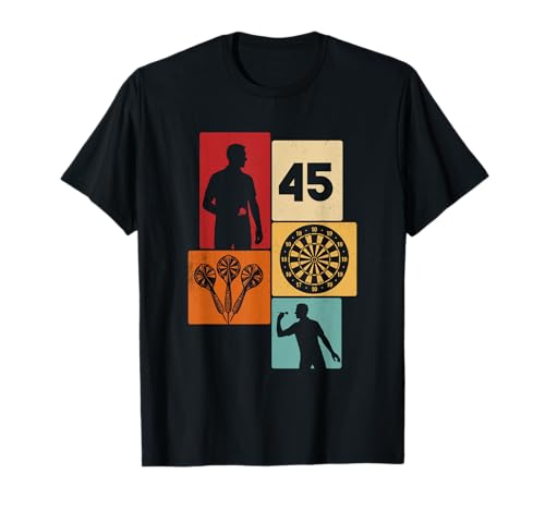45. Geburtstag Dart 45 Jahre Männer Retro Darts Spieler T-Shirt von Retro Geburtstag Dart Jungs Männer Geschenk