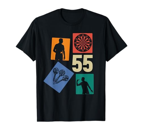 55. Geburtstag Dart 55 Jahre Männer Retro Darts Spieler T-Shirt von Retro Geburtstag Dart Jungs Männer Geschenk