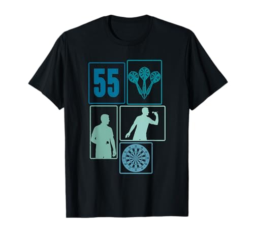 55. Geburtstag Dart 55 Jahre Männer Retro Darts Spieler T-Shirt von Retro Geburtstag Dart Jungs Männer Geschenk