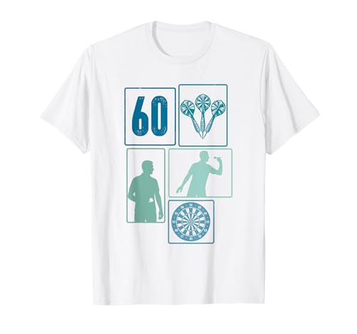 60. Geburtstag Dart 60 Jahre Männer Retro Darts Spieler T-Shirt von Retro Geburtstag Dart Jungs Männer Geschenk