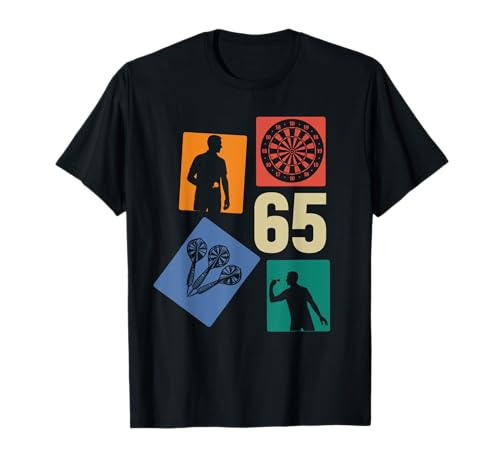 65. Geburtstag Dart 65 Jahre Männer Retro Darts Spieler T-Shirt von Retro Geburtstag Dart Jungs Männer Geschenk