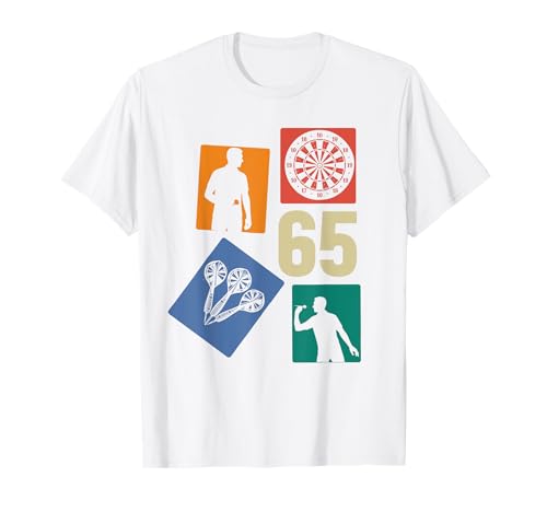 65. Geburtstag Dart 65 Jahre Männer Retro Darts Spieler T-Shirt von Retro Geburtstag Dart Jungs Männer Geschenk
