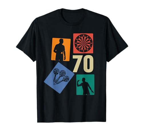 70. Geburtstag Dart 70 Jahre Männer Retro Darts Spieler T-Shirt von Retro Geburtstag Dart Jungs Männer Geschenk