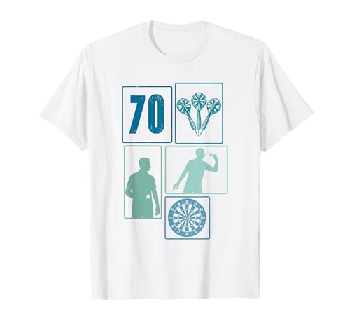 70. Geburtstag Dart 70 Jahre Männer Retro Darts Spieler T-Shirt von Retro Geburtstag Dart Jungs Männer Geschenk