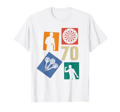 70. Geburtstag Dart 70 Jahre Männer Retro Darts Spieler T-Shirt von Retro Geburtstag Dart Jungs Männer Geschenk