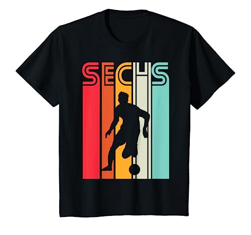 Kinder 6. Geburtstag Fußball Fan Fussballer 6 Jahre Junge Kinder T-Shirt von Retro Geburtstag Fußballer Fußballfan Junge Kinder