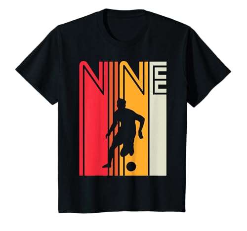 9. Geburtstag Fußball Fan Fussballer 9 Jahre Junge Kinder T-Shirt von Retro Geburtstag Fußballer Fußballfan Junge Kinder