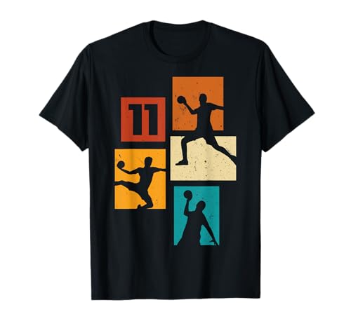 11. Geburtstag Jungs Retro Handball Spieler 11 Jahre alt T-Shirt von Retro Geburtstag Handball Geschenk Jungs Männer