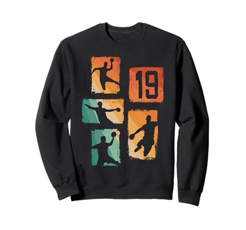 19. Geburtstag Männer Retro Handball Spieler 19 Jahre alt Sweatshirt von Retro Geburtstag Handball Geschenk Jungs Männer