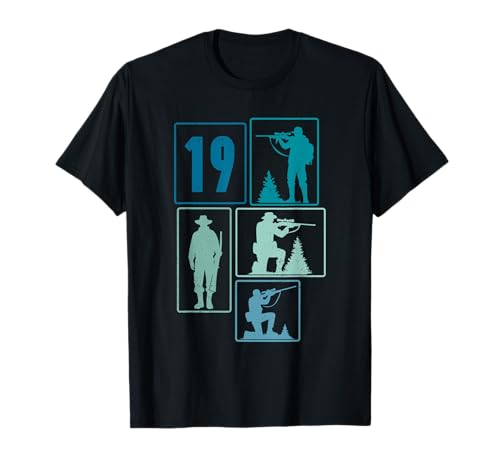 19. Geburtstag Jagen 19 Jahre Männer Retro Jäger Jagd T-Shirt von Retro Geburtstag Jagen Jungs Männer Geschenk Jäger