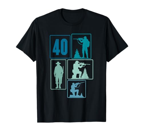 40. Geburtstag Jagen 40 Jahre Männer Retro Jäger Jagd T-Shirt von Retro Geburtstag Jagen Jungs Männer Geschenk Jäger