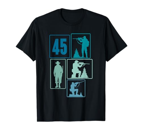 45. Geburtstag Jagen 45 Jahre Männer Retro Jäger Jagd T-Shirt von Retro Geburtstag Jagen Jungs Männer Geschenk Jäger