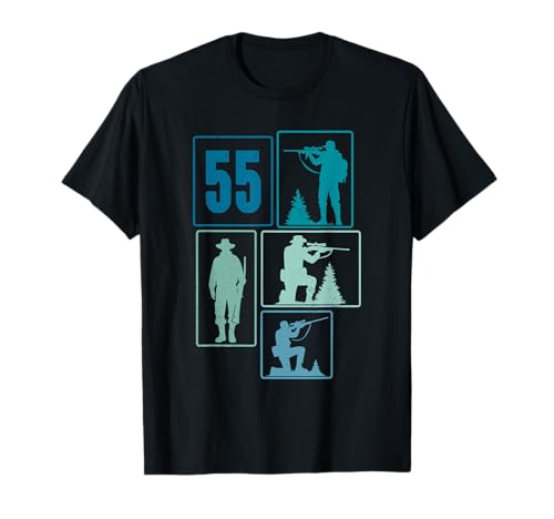55. Geburtstag Jagen 55 Jahre Männer Retro Jäger Jagd T-Shirt von Retro Geburtstag Jagen Jungs Männer Geschenk Jäger