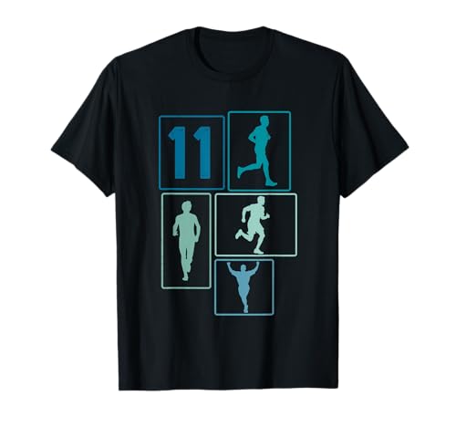 11. Geburtstag Joggen 11 Jahre Jungs Retro Jogger Läufer T-Shirt von Retro Geburtstag Joggen Geschenk Jungs Männer