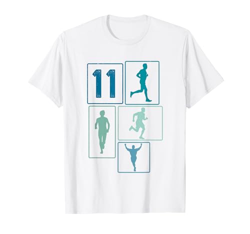 11. Geburtstag Joggen 11 Jahre Jungs Retro Jogger Läufer T-Shirt von Retro Geburtstag Joggen Geschenk Jungs Männer