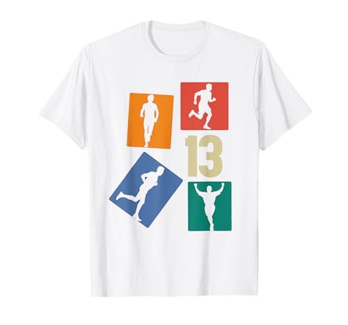 13. Geburtstag Joggen 13 Jahre Jungs Retro Jogger Läufer T-Shirt von Retro Geburtstag Joggen Geschenk Jungs Männer