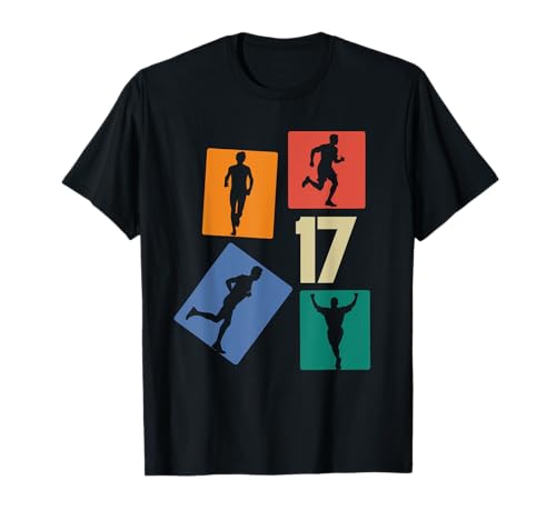 17. Geburtstag Joggen 17 Jahre Jungs Retro Jogger Läufer T-Shirt von Retro Geburtstag Joggen Geschenk Jungs Männer