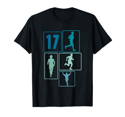 17. Geburtstag Joggen 17 Jahre Jungs Retro Jogger Läufer T-Shirt von Retro Geburtstag Joggen Geschenk Jungs Männer