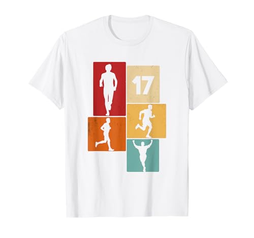 17. Geburtstag Joggen 17 Jahre Jungs Retro Jogger Läufer T-Shirt von Retro Geburtstag Joggen Geschenk Jungs Männer
