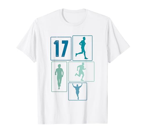 17. Geburtstag Joggen 17 Jahre Jungs Retro Jogger Läufer T-Shirt von Retro Geburtstag Joggen Geschenk Jungs Männer