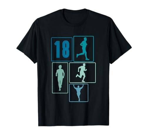 18. Geburtstag Joggen 18 Jahre Männer Retro Jogger Läufer T-Shirt von Retro Geburtstag Joggen Geschenk Jungs Männer