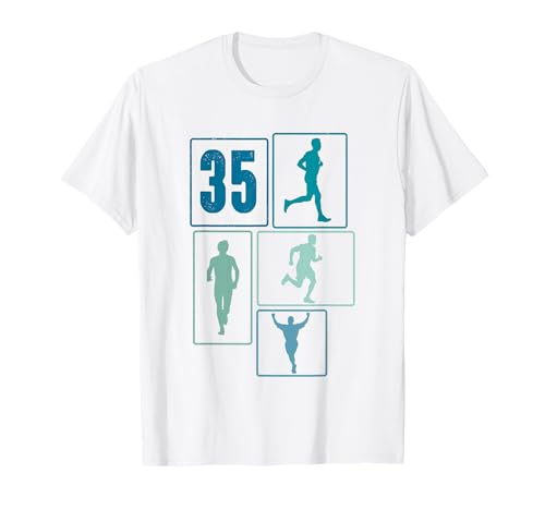 35. Geburtstag Joggen 35 Jahre Männer Retro Jogger Läufer T-Shirt von Retro Geburtstag Joggen Geschenk Jungs Männer