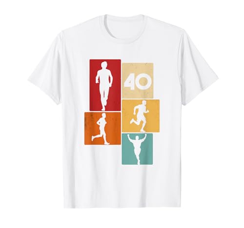40. Geburtstag Joggen 40 Jahre Männer Retro Jogger Läufer T-Shirt von Retro Geburtstag Joggen Geschenk Jungs Männer