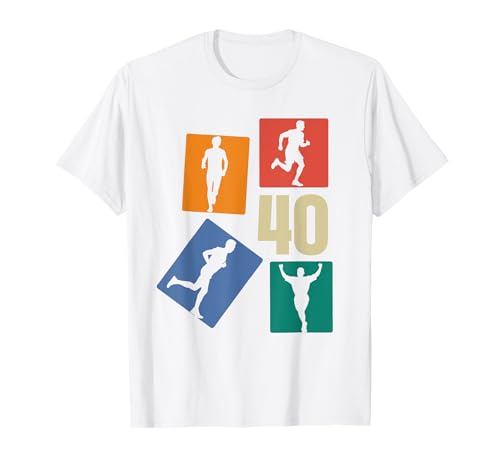 40. Geburtstag Joggen 40 Jahre Männer Retro Jogger Läufer T-Shirt von Retro Geburtstag Joggen Geschenk Jungs Männer