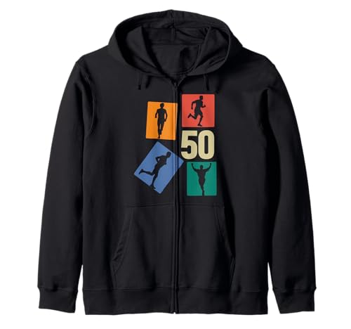 50. Geburtstag Joggen 50 Jahre Männer Retro Jogger Läufer Kapuzenjacke von Retro Geburtstag Joggen Geschenk Jungs Männer
