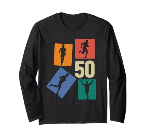 50. Geburtstag Joggen 50 Jahre Männer Retro Jogger Läufer Langarmshirt von Retro Geburtstag Joggen Geschenk Jungs Männer