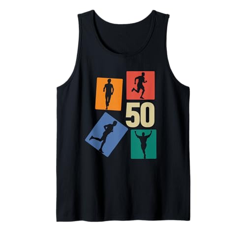 50. Geburtstag Joggen 50 Jahre Männer Retro Jogger Läufer Tank Top von Retro Geburtstag Joggen Geschenk Jungs Männer