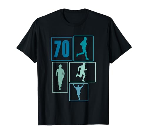 70. Geburtstag Joggen 70 Jahre Männer Retro Jogger Läufer T-Shirt von Retro Geburtstag Joggen Geschenk Jungs Männer