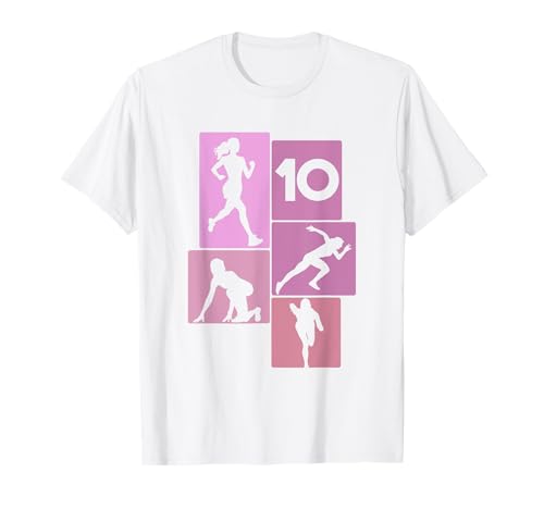 10. Geburtstag Joggen 10 Jahre Mädchen Retro Jogger Laufen T-Shirt von Retro Geburtstag Joggen Geschenk Mädchen Frauen