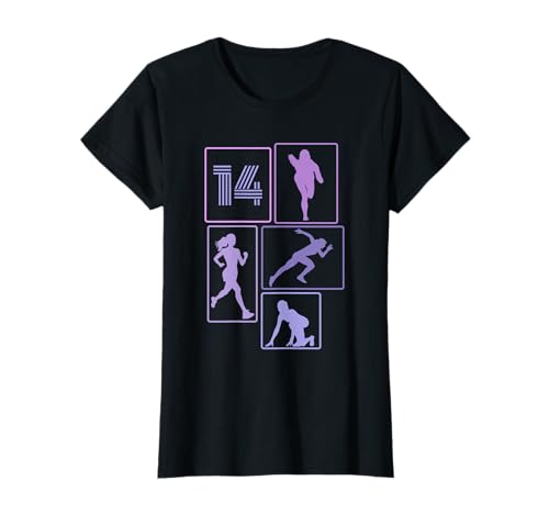 14. Geburtstag Joggen 14 Jahre Mädchen Retro Jogger Laufen T-Shirt von Retro Geburtstag Joggen Geschenk Mädchen Frauen
