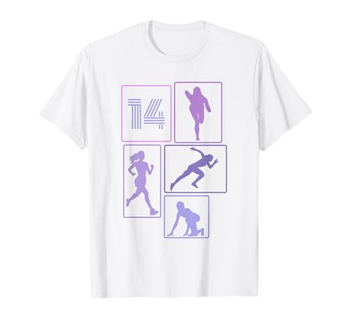 14. Geburtstag Joggen 14 Jahre Mädchen Retro Jogger Laufen T-Shirt von Retro Geburtstag Joggen Geschenk Mädchen Frauen