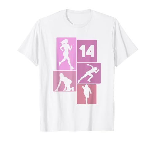 14. Geburtstag Joggen 14 Jahre Mädchen Retro Jogger Laufen T-Shirt von Retro Geburtstag Joggen Geschenk Mädchen Frauen