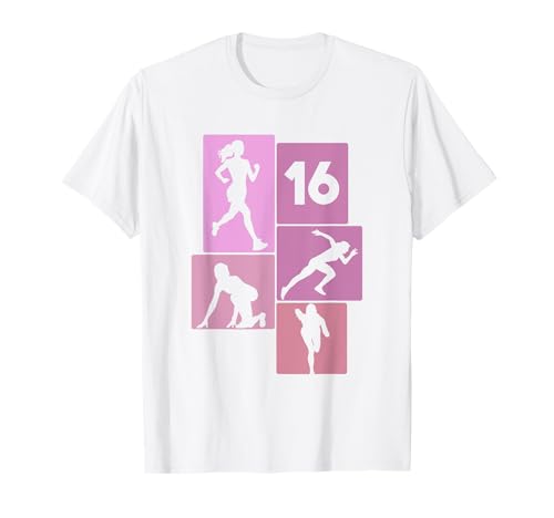 16. Geburtstag Joggen 16 Jahre Mädchen Retro Jogger Laufen T-Shirt von Retro Geburtstag Joggen Geschenk Mädchen Frauen