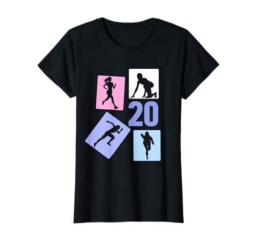 20. Geburtstag Joggen 20 Jahre Mädchen Retro Jogger Laufen T-Shirt von Retro Geburtstag Joggen Geschenk Mädchen Frauen