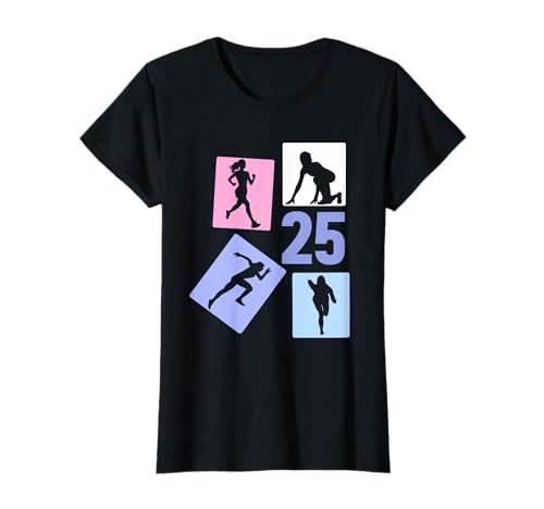25. Geburtstag Joggen 25 Jahre Mädchen Retro Jogger Laufen T-Shirt von Retro Geburtstag Joggen Geschenk Mädchen Frauen