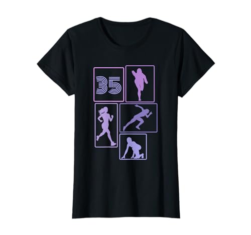 35. Geburtstag Joggen 35 Jahre Mädchen Retro Jogger Laufen T-Shirt von Retro Geburtstag Joggen Geschenk Mädchen Frauen