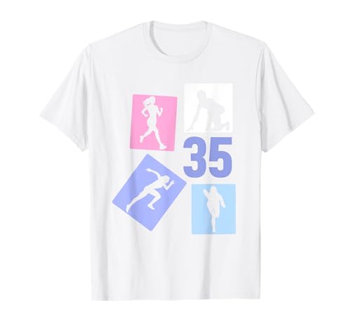 35. Geburtstag Joggen 35 Jahre Mädchen Retro Jogger Laufen T-Shirt von Retro Geburtstag Joggen Geschenk Mädchen Frauen