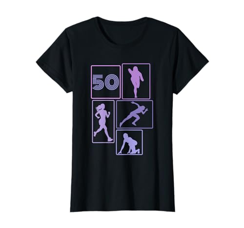 50. Geburtstag Joggen 50 Jahre Mädchen Retro Jogger Laufen T-Shirt von Retro Geburtstag Joggen Geschenk Mädchen Frauen