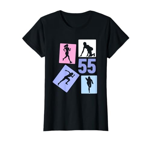 55. Geburtstag Joggen 55 Jahre Mädchen Retro Jogger Laufen T-Shirt von Retro Geburtstag Joggen Geschenk Mädchen Frauen