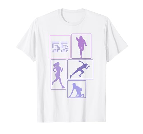 55. Geburtstag Joggen 55 Jahre Mädchen Retro Jogger Laufen T-Shirt von Retro Geburtstag Joggen Geschenk Mädchen Frauen